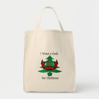 I want a crab for christmas tote bag