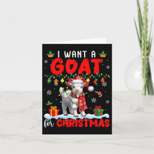 I Want A Goat For Christmas Santa Goat Farmer Ranc Card