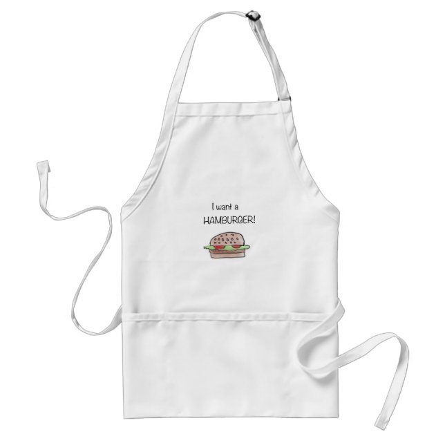 “I Want a Hamburger” Apron (Front)