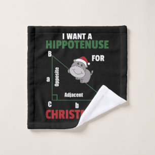 I Want A Hippo For Christmas Cute Hippos Wash Cloth