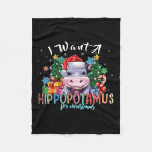 I Want A Hippopotamus For Christmas Ba1  Fleece Blanket