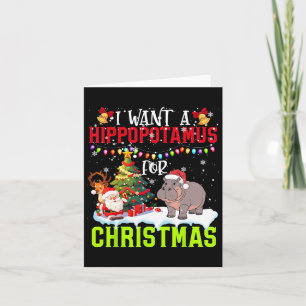 I Want A Hippopotamus For Christmas Cute Christmas Card