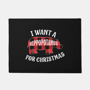 I Want A Hippopotamus For Christmas Cute Hippo Gif Doormat