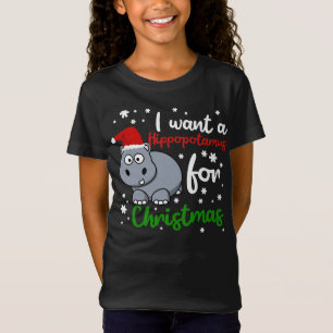 I want a hippopotamus for Christmas Funny Xmas T-Shirt
