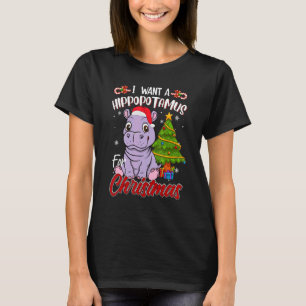 I Want A Hippopotamus For Christmas Hippo Pajamas  T-Shirt