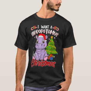 I Want A Hippopotamus For Christmas Hippo Pyjamas T-Shirt