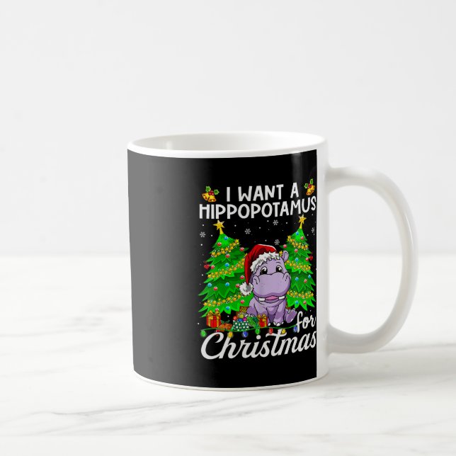 I Want A Hippopotamus For Christmas Lights Santa H Coffee Mug (Right)