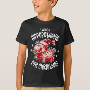 I Want A Hippopotamus For Christmas Lights Xmas Hi T-Shirt