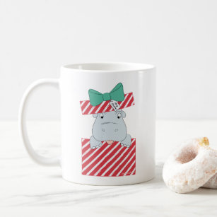 I Want a Hippopotamus For Christmas Striped Box Coffee Mug