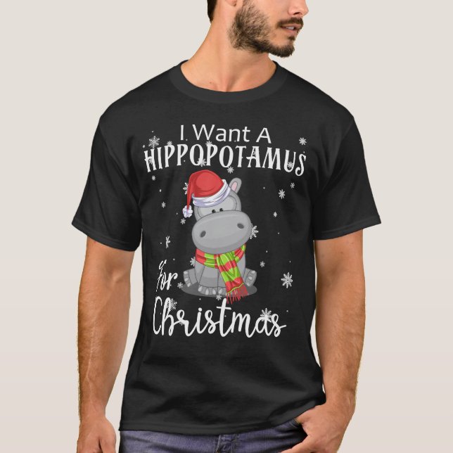 i want a Hippopotamus for christmas T-Shirt (Front)