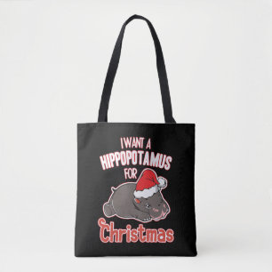 i want a hippopotamus for christmas tote bag
