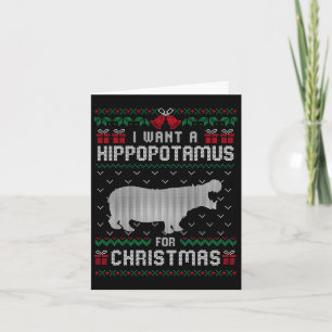 I Want A Hippopotamus For Christmas Xmas Hippo For Card