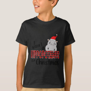 I Want A Hippopotamus For Christmas Xmas Hippo Kid T-Shirt