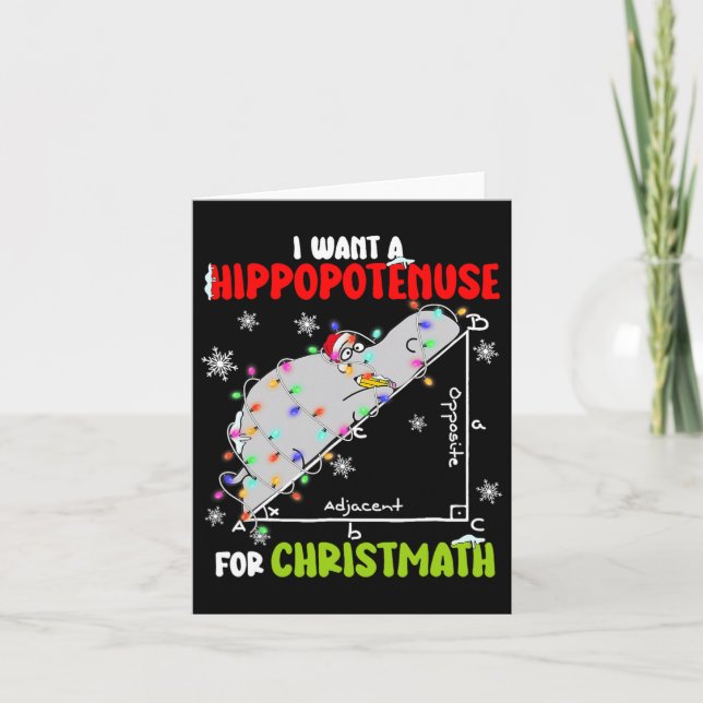 I Want A Hippopotamus For Christmas Xmas Hippo Mat Card (Front)