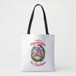 I Want A Hippopotamus For Christmas Xmas Hippo  Tote Bag