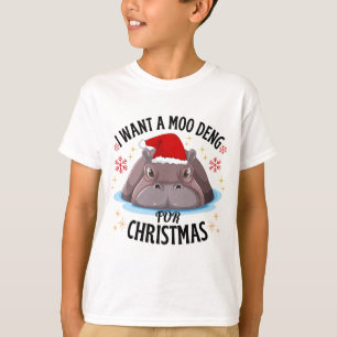 i want a moo deng for christmas T-Shirt