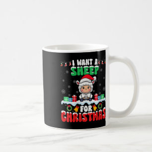 I Want A Sheep For Christmas - Sheep Lover Santa X Coffee Mug