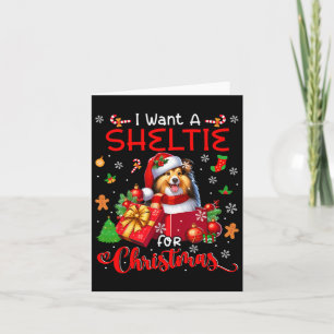 I Want A Sheltie For Christmas Owner Santa Dog In  Card