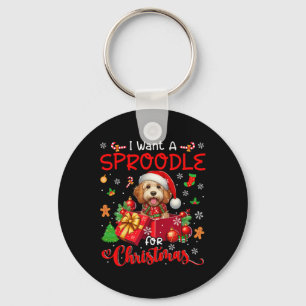 I Want A Sproodle For Christmas Owner Santa Dog In Key Ring