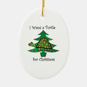 I want a turtle for christmas ceramic tree decoration