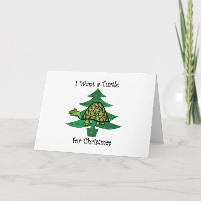 I want a turtle for christmas holiday card (Front)