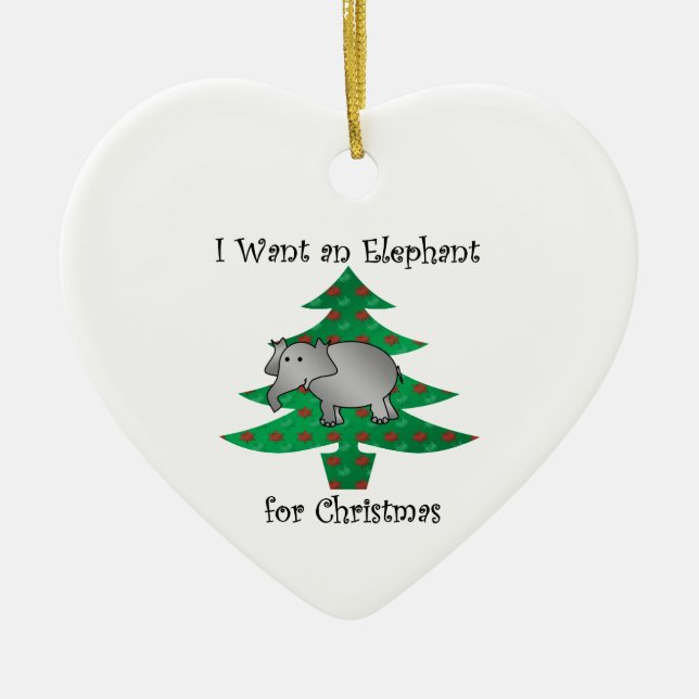 I want an elephant for christmas ceramic tree decoration (Front)