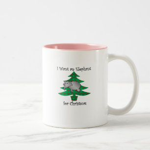 I want an elephant for christmas Two-Tone coffee mug