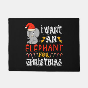 I Want An Elephant For Christmas Xmas Elephant Doormat