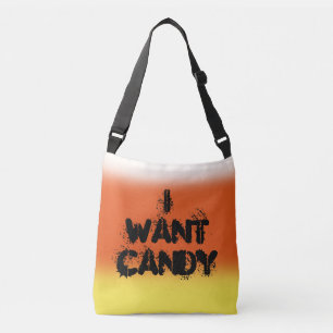 "I Want Candy" Candy Corn Crossbody Bag