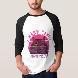I want candy right meow. funny halloween cat lover T-Shirt