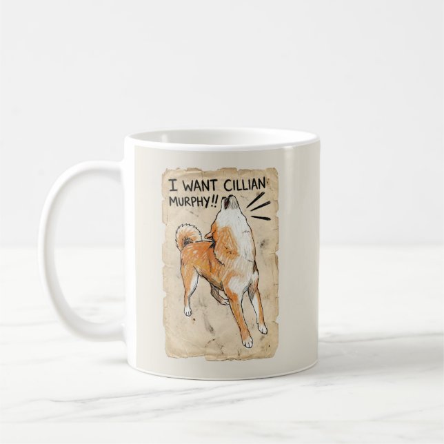 I Want Cillian Murphy – Fangirl Shiba Inu Mug (Left)