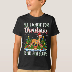 I Want For Christmas Is A Antelope Xmas Tree Light T-Shirt