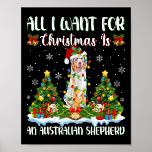 I Want For Christmas Is A Australian Shepherd Dog  Poster