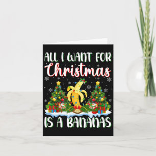 I Want For Christmas Is A Banana Xmas Tree Lights Card