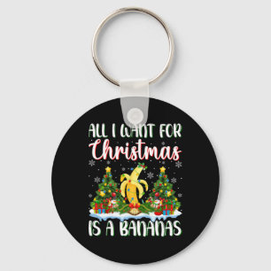 I Want For Christmas Is A Banana Xmas Tree Lights  Key Ring