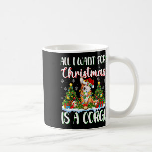 I Want For Christmas Is A Corgi Dog Xmas Tree Ligh Coffee Mug