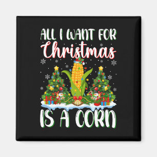 I Want For Christmas Is A Corn Xmas Tree Lights Magnet