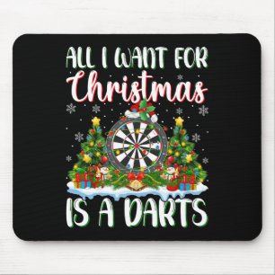 I Want For Christmas Is A Darts Xmas Tree Lights Mouse Pad