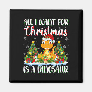 I Want For Christmas Is A Dinosaur Xmas Tree Light Magnet