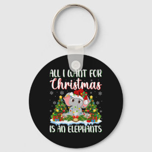 I Want For Christmas Is A Elephants Xmas Tree Ligh Key Ring
