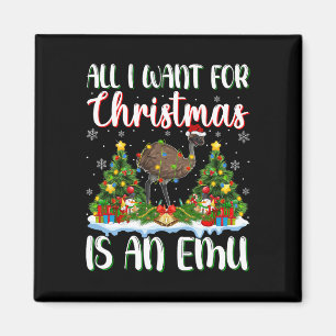 I Want For Christmas Is A Emu Bird Xmas Tree Light Magnet