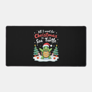 I Want For Christmas Is A Sea Turtle Xmas Tree Lig Desk Mat