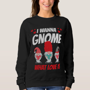 I Want Gnome What Love Is Valentine Humor His and Sweatshirt