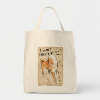 I Want Money – Screaming Shiba Inu Meme Art Bag