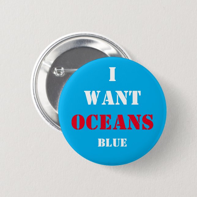 I Want Oceans BLUE! Voting for Future 6 Cm Round Badge (Front & Back)