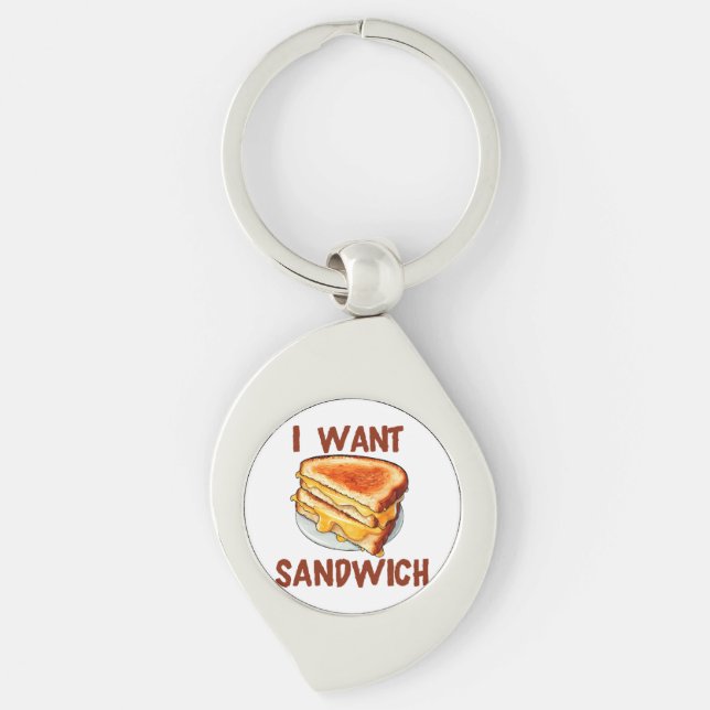 I Want Sandwich Key Ring (Front)