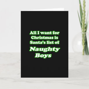 I want Santa's list of naughty boys Holiday Card