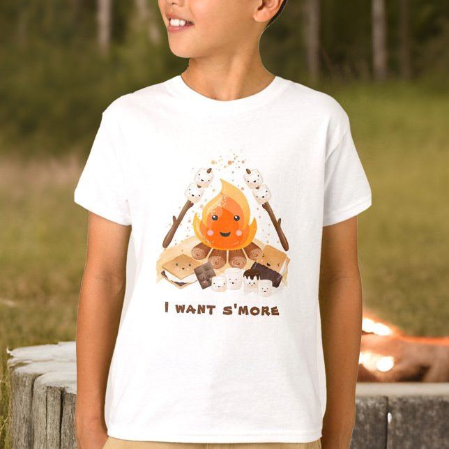 I Want S'more Cute Fun Camping Campfire boy T-Shirt (I Want S'more Cute Fun Camping Campfire boy T-Shirt)