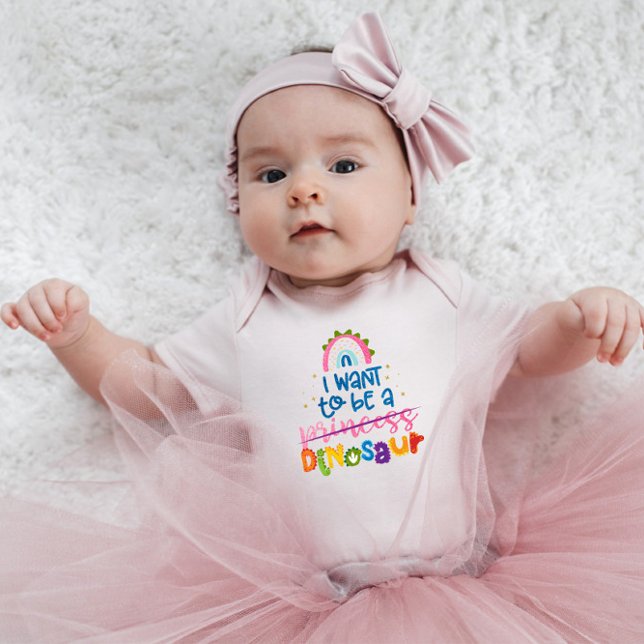 I want to be a dinosaur girl baby bodysuit (Creator Uploaded)