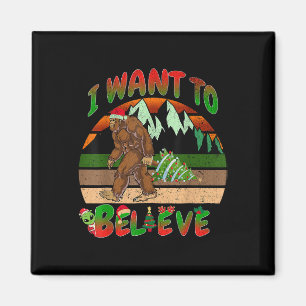 I Want To Believe Bigfoot Tree Aliens Magnet